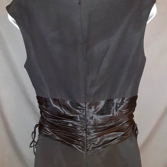 Spiegel Black Silk Midi-Dress * Semi-Formal, Cocktail * Sz 8 * Vintage Y2K 90's - Picture 6 of 10